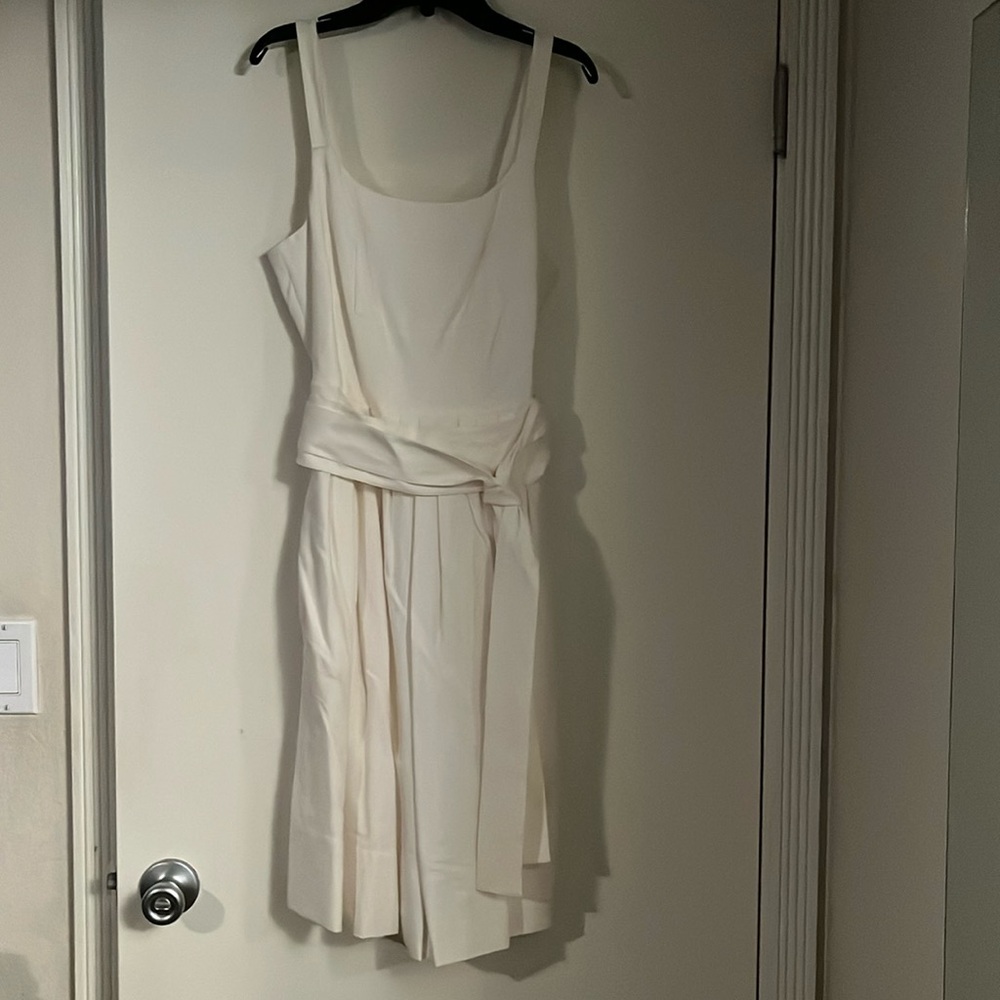 White cotton Calvin Klein dress with pockets